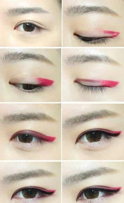 Китайский макияж пошагово Loading... Pink eyeliner, Eye makeup, Eye makeup steps