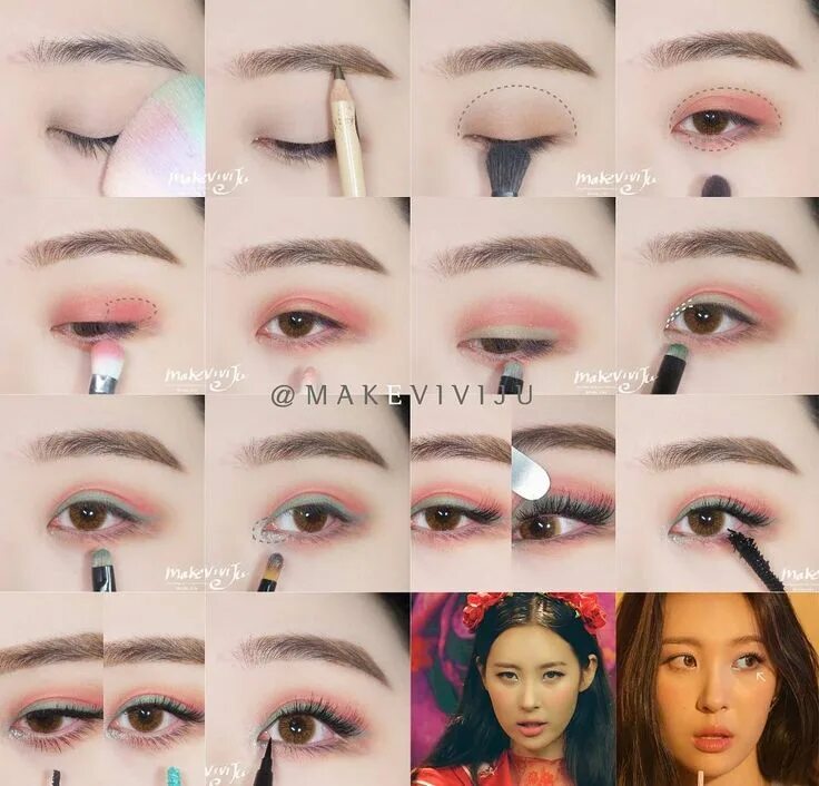 Китайский макияж пошагово #Korea Eye Make Up #MakeUp #Akiwarinda ก า ร แ ต ง ต า, ไ อ เ ด ย ก า ร แ ต ง ห 