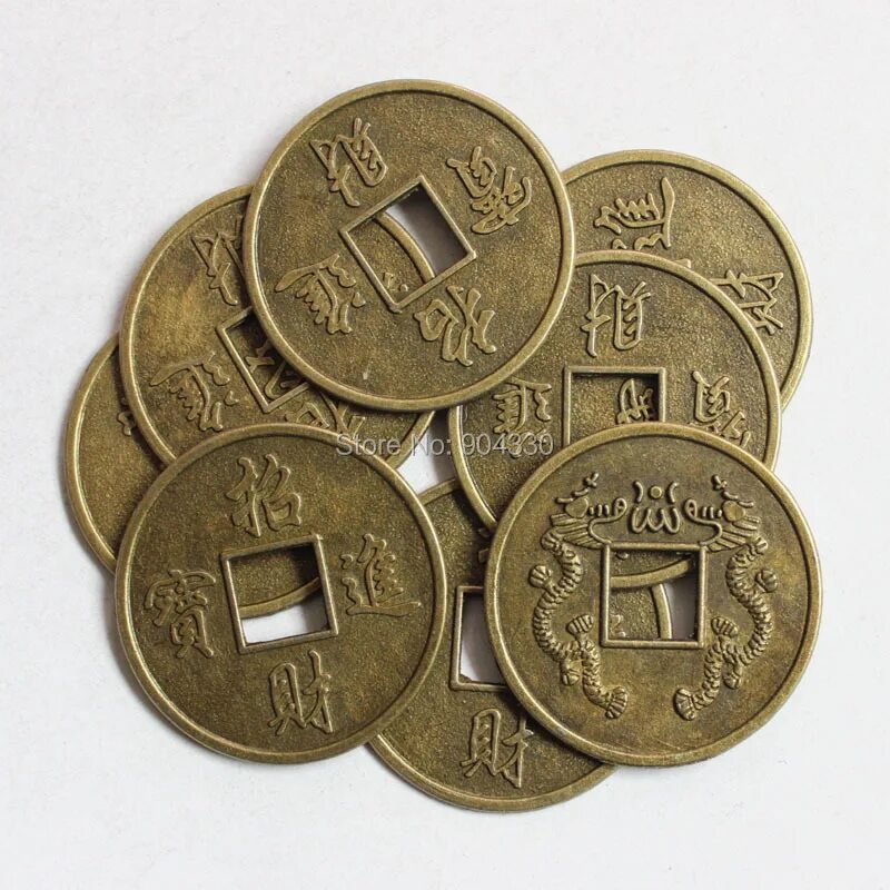 Китайский рубль фото Free Shipping 20pcs Feng Shui Coins 1.25" 3.2cm Lucky Chinese Fortune Alloy Coin