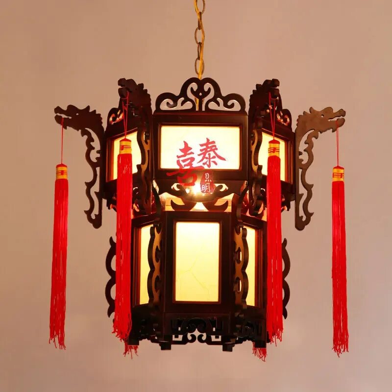 Китайский светильник своими руками Hi Thai antique wood wooden lanterns Chinese lanterns red lanterns carved wooden