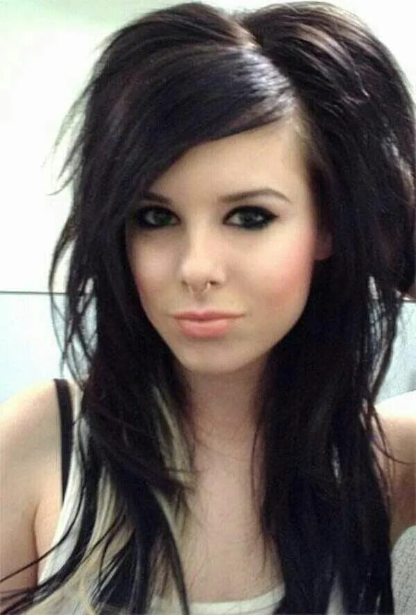 Китти стрижки на длинные волосы для девушек Love it Haircuts for long hair, Emo haircuts, Funky hairstyles for long hair
