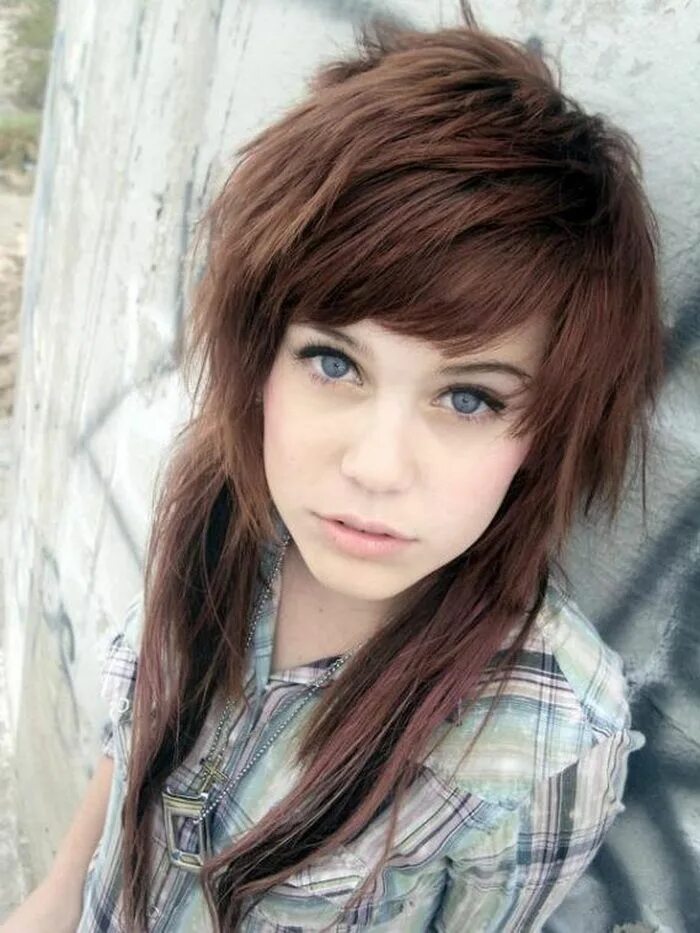 Китти стрижки на длинные волосы для девушек Pin on My Hair!! Emo hair, Scene hair, Medium hair styles