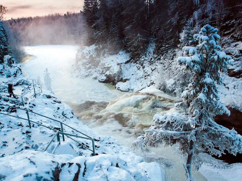 Кивач зимой фото Тур "Дед Мороз + водопад Кивач" 2024 - цены, фото, описание экскурсий и программ