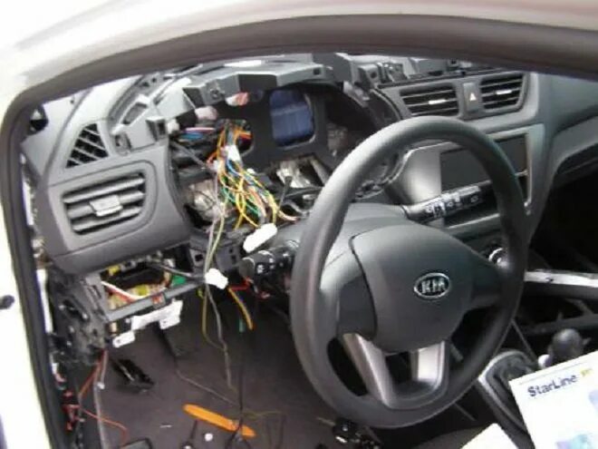 Кия рио 3 подключение сигнализации старлайн b9 Установка автосигнализации на KIA Rio