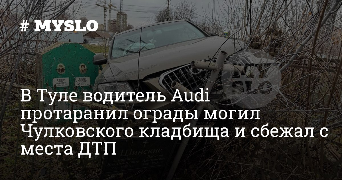 Кладбища тулы фото В Туле водитель Audi протаранил ограды могил Чулковского кладбища и сбежал с мес