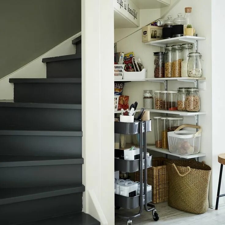 Кладовка под лестницей в частном доме фото 45 Creative Ways to Use a RÅSKOG Ikea Cart - Organization Ideas Small apartment 