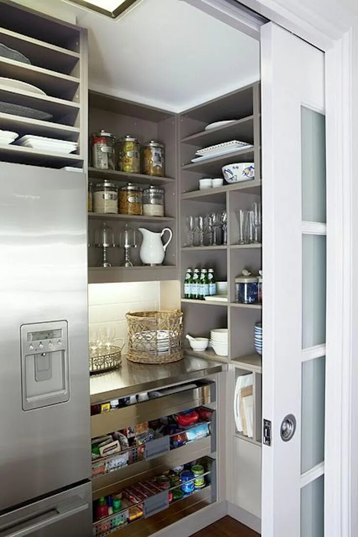 Кладовка в кухне в квартире планировка Creative Pantry Organizing Ideas and Solutions Kitchen pantry design, Pantry des