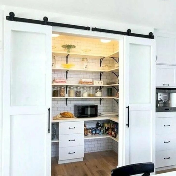 Кладовка в кухне в квартире планировка Top 10+ Awesome Sliding Kitchen Cabinet Ideas For Best Organization Ideas Barn d