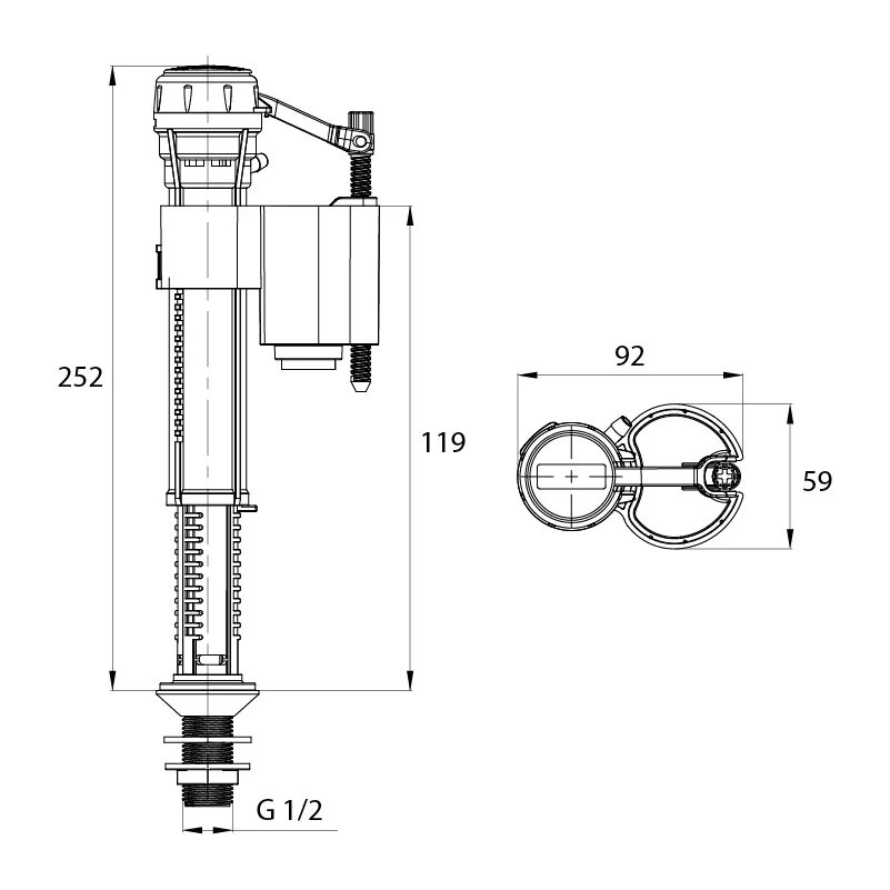 Клапан нижнего подключения унитаза Наливная арматура Iddis F012400-0007 с нижней подводкой купить за 840 руб в Моск