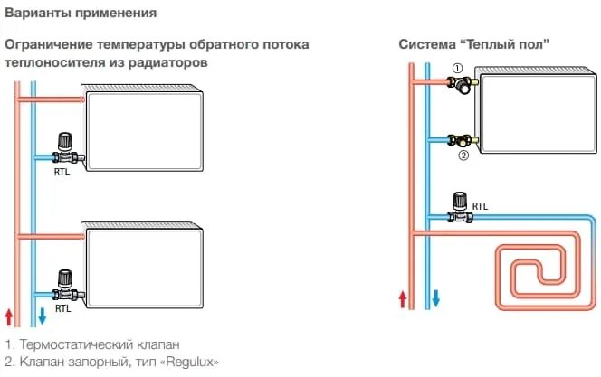 Клапан ртл для теплых полов подключение схема ⚡ Ограничитель температуры воды на возврате RTL HEIMEIER 1/2-1/2 проходной для т