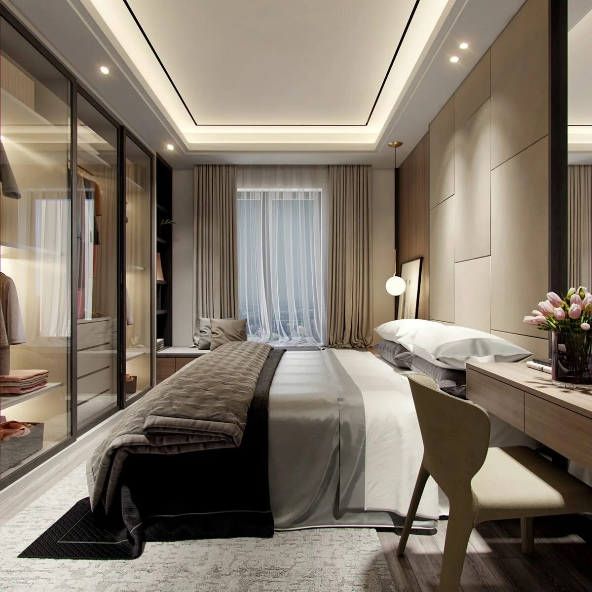 Класс интерьер спальни APARTMENT on Behance Luxurious bedrooms, Luxury bedroom master, Bedroom false ce