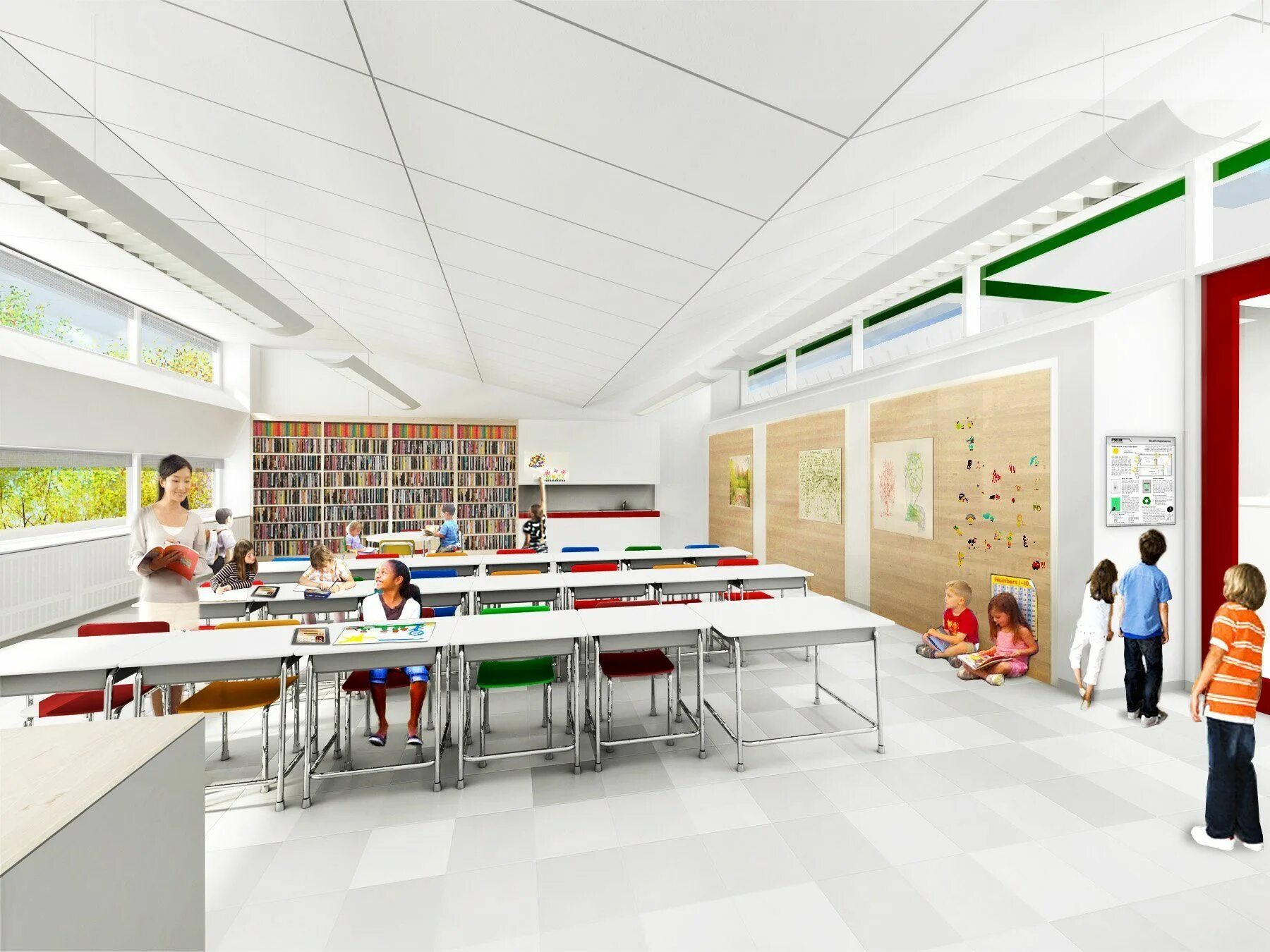 Класс внутри фото SOM Breaks Ground on New York's First Net Zero Energy School: A Sneak Peek