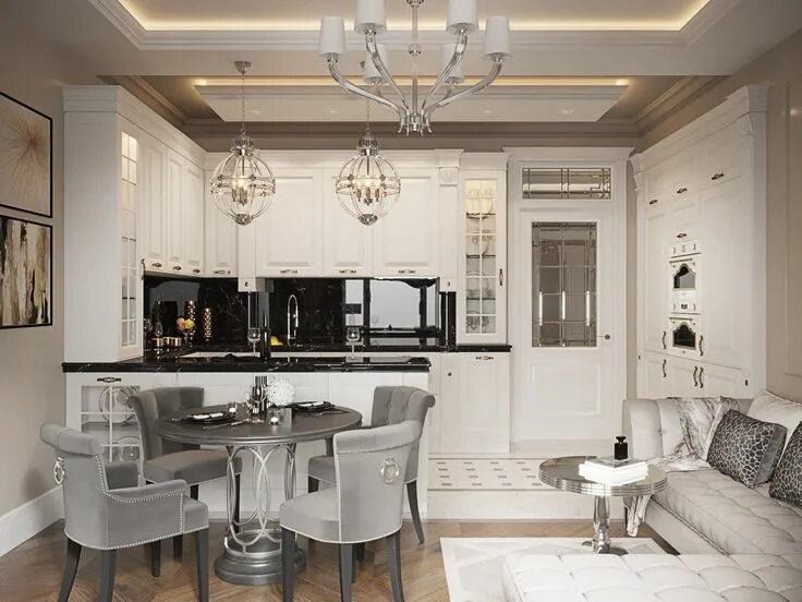 Классическая дизайн студия Pin by Наталья Орлова on Кухня гостинная White kitchen design, Bathroom interior