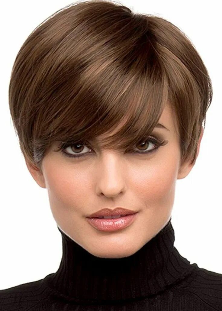 Классическая короткая стрижка Pixie Cut Hairstyles Women's Side Part Short Length Human Hair Lace Front Wigs W
