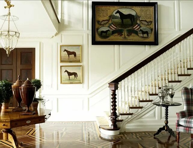 Классическая лестница фото New 2015 Paint Color Ideas Equestrian chic decor, Equestrian decor, Traditional 