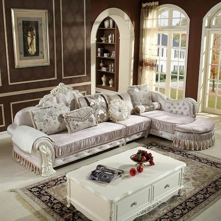 Классическая мягкая мебель в гостиной фото european Style Sofa Set For Living Room Lounge room styling, Living room sofa de