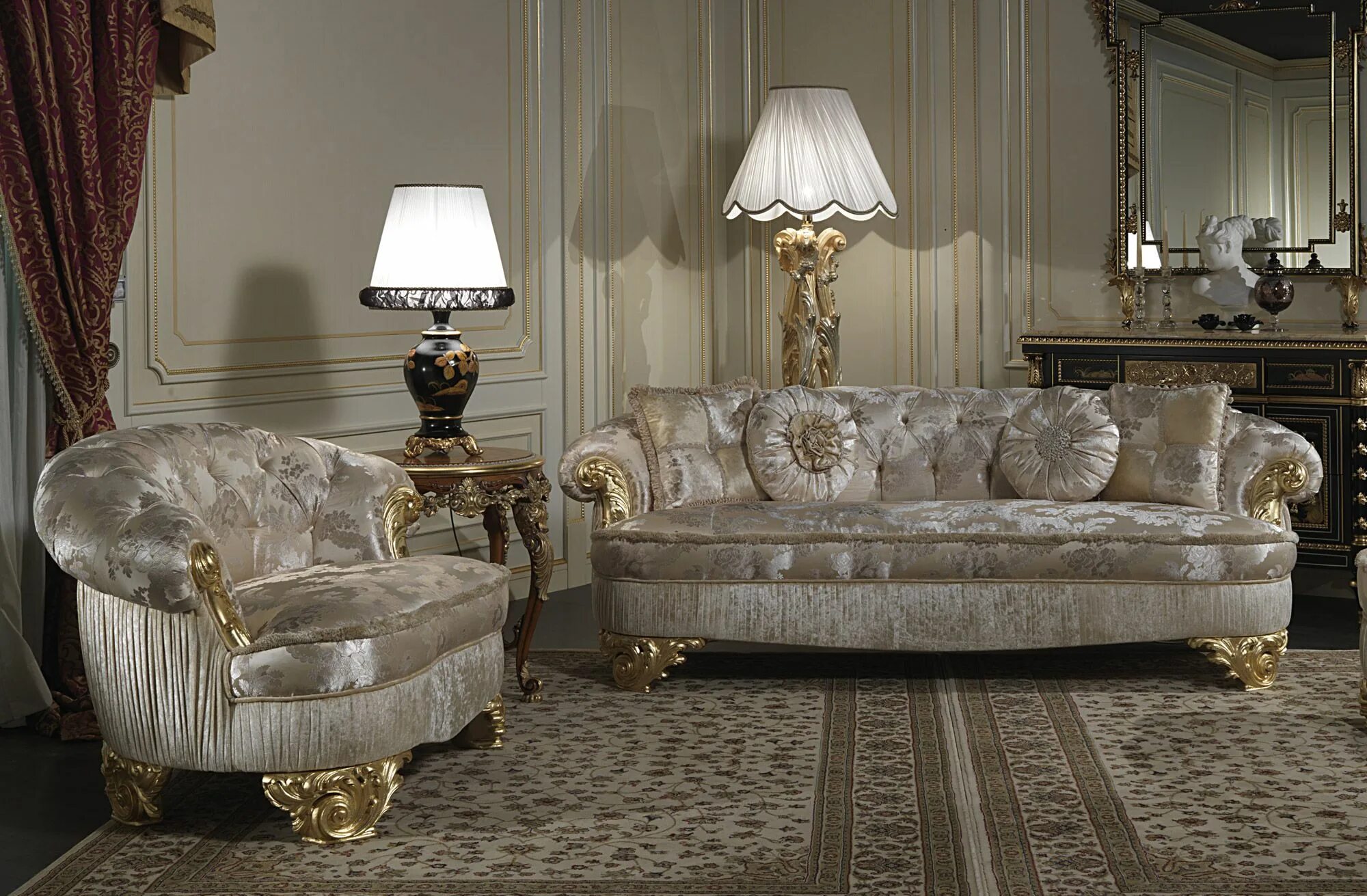 Классическая мягкая мебель в гостиной фото Upholstered luxury sofas Paris Classic furniture living room, Classic sofa, Luxu