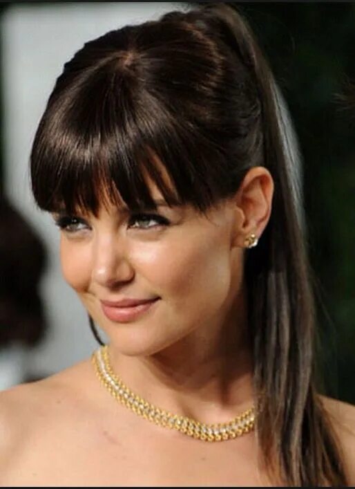 Классические челки фото High pony with bangs Hair styles 2014, Long hair with bangs, Oscar hairstyles