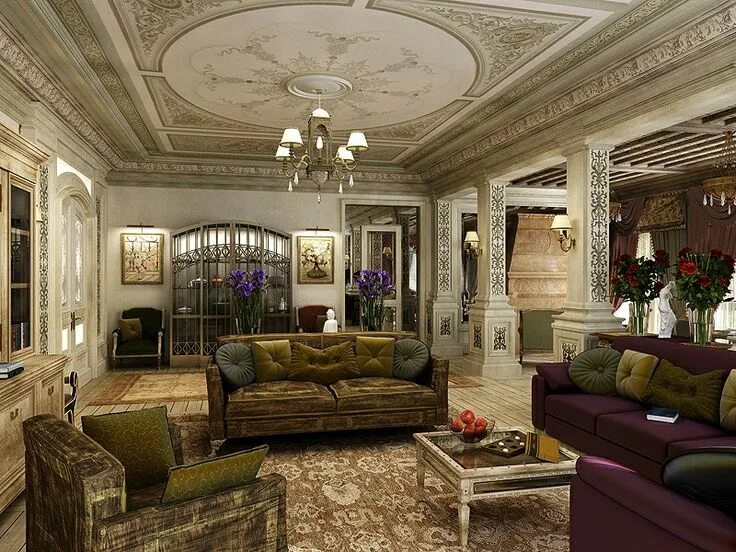 Классические интерьеры домов фото Pin on Потолок Home, Home decor, Decor