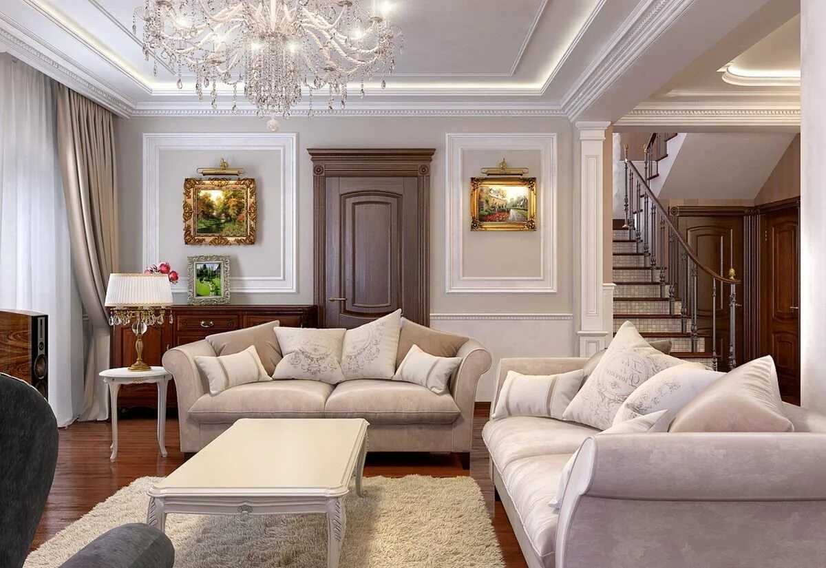 Классические интерьеры домов фото Classic villa interior design - 74 photo