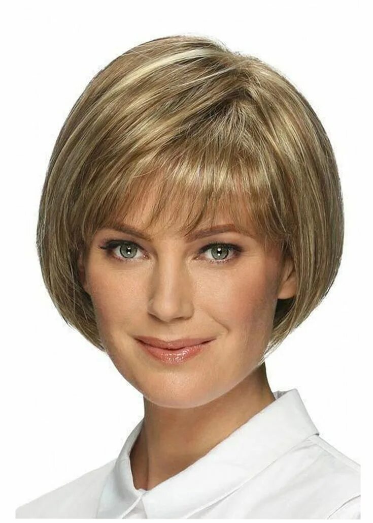 Классические женские стрижки на средние волосы Short Bob Hairstyles Women's Straight Human Hair Wigs With Bangs Lace Front Cap 