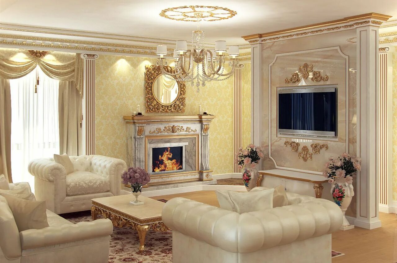 Классический дизайн гостиной фото Интерьер классической гостиной Sleeping room design, Living room decor, Sitting 