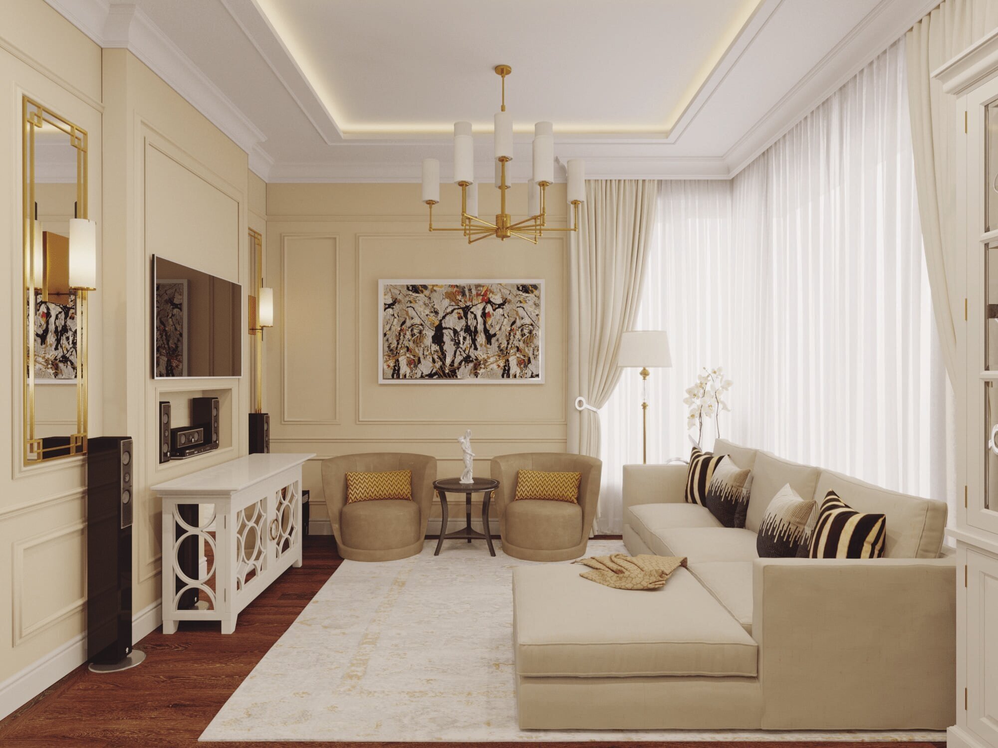 Классический дизайн интерьера квартир фото Б/У и уценка Потолочный плинтус Decor-Dizayn DD517 белый 1 шт. - купить в интерн