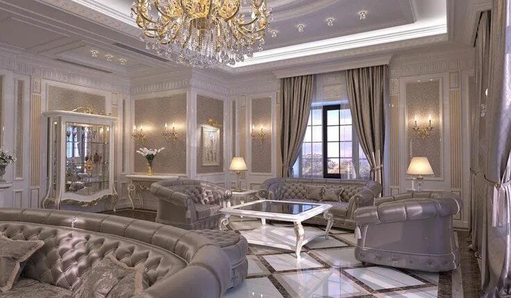 Классический дизайн интерьера квартир фото Living Room interior design in elegant Classic style Thiết kế phòng khách, Phòng