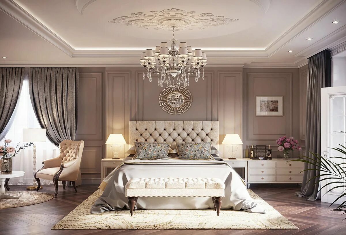 Классический дизайн спальни Neoclassical bedroom on Behance Luxury bedroom master, Neoclassical interior des