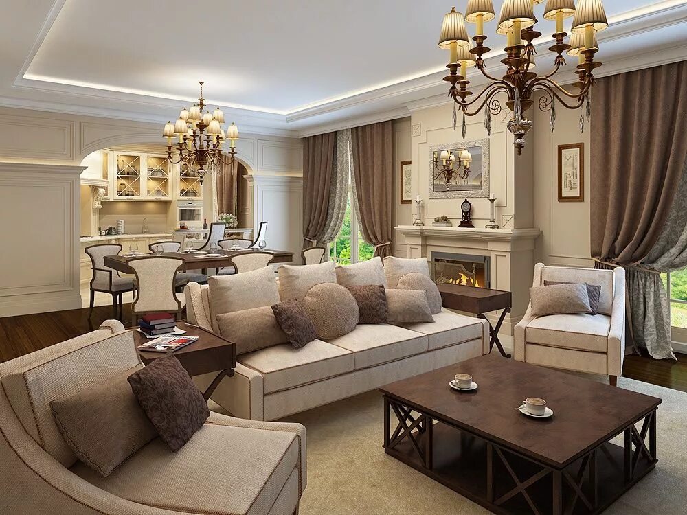 Классический интерьер бежевый Beige living rooms, Interior design living room, Living room design modern