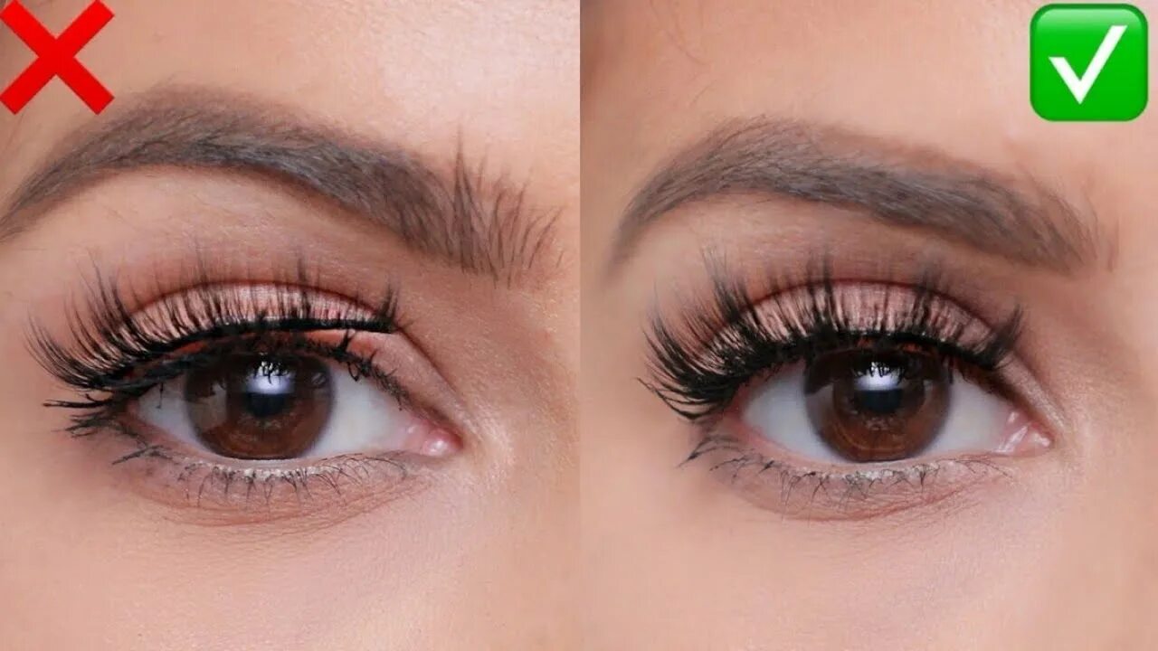 Классическое наращивание ресниц с нависшим веком фото How to apply false eyelash for beginners @FouziaCreations #fashion #wedding# mak