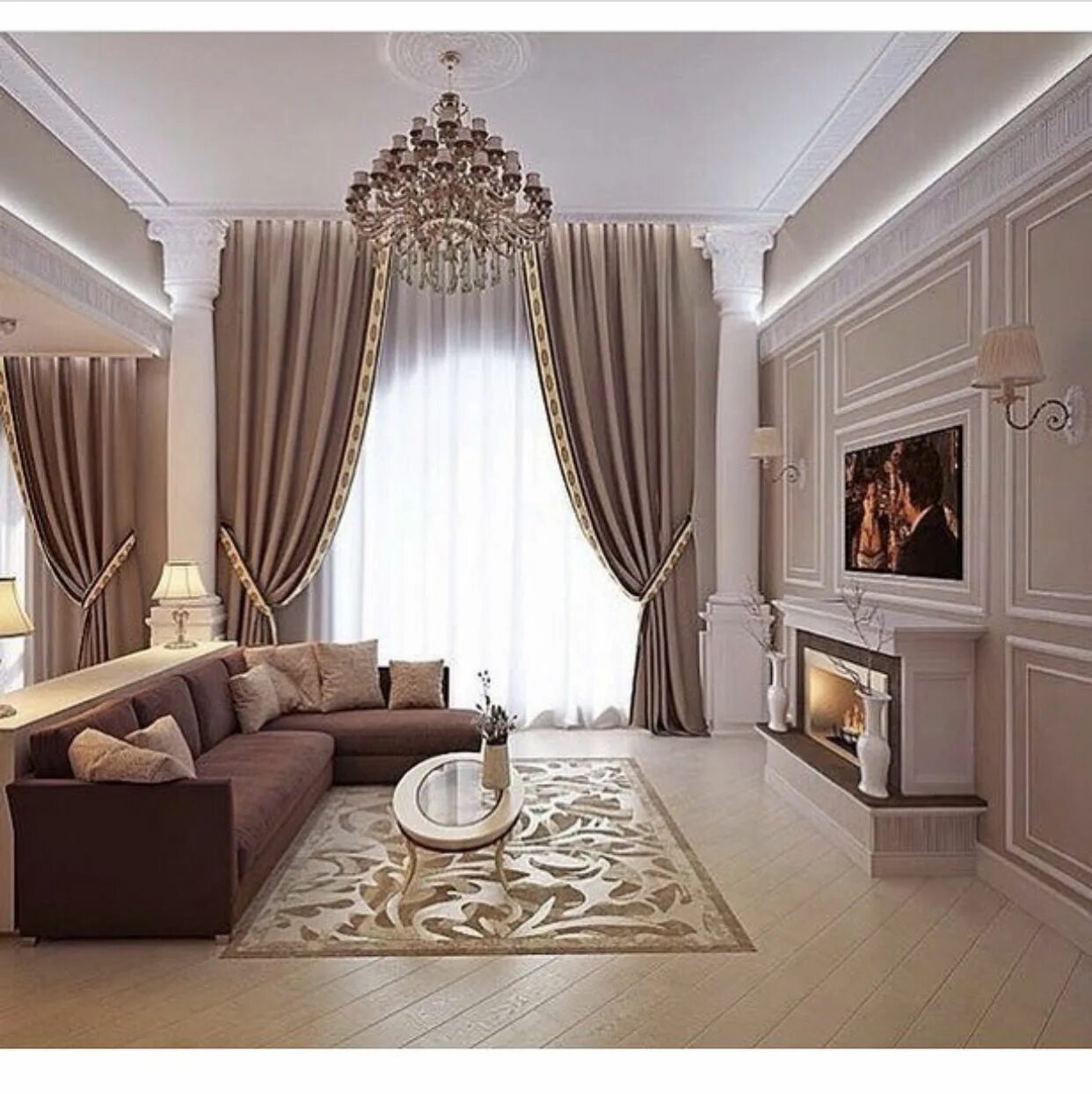Классика интерьера зала Decoraatt Instagram account Home decor, Curtains living room, Home office design