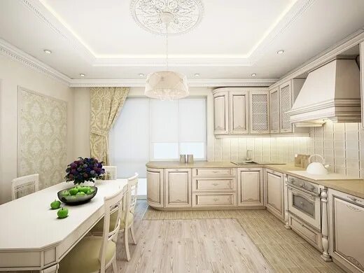 Классика в светлых тонах фото The idea of kitchen design in bright colors. 2022 ПРОЕКТИРОВАНИЕ ДОМОВ, КОТТЕДЖЕ