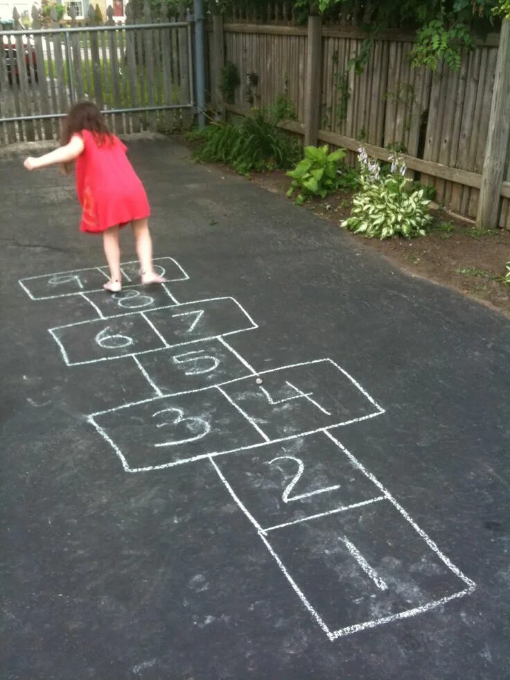 Классики игра на асфальте фото Hop Scotch Hopscotch, Kids playing, Childhood memories