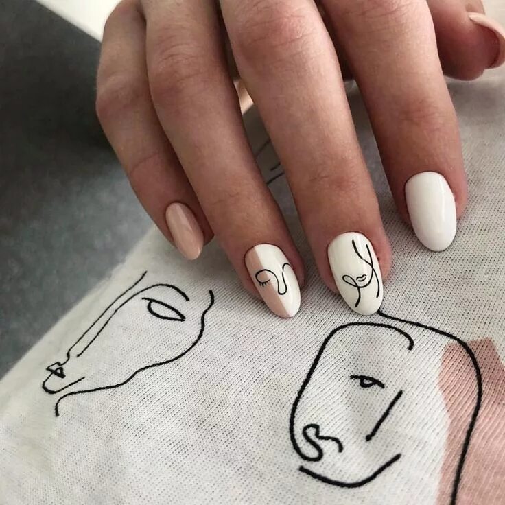 Классные дизайны для маникюра с рисунками Pin by Анна on маникюр Subtle nails, Subtle nail art, White nail designs