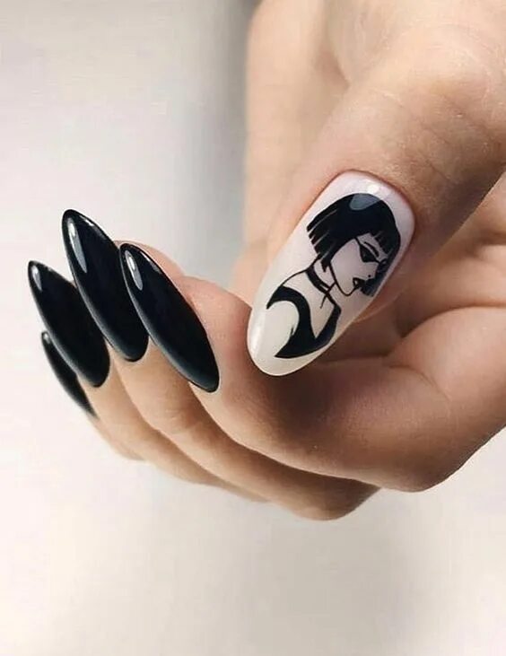 Классные дизайны для маникюра с рисунками Pin on Girly Wishlist Black nail designs, Beautiful nail designs, Simple nail de
