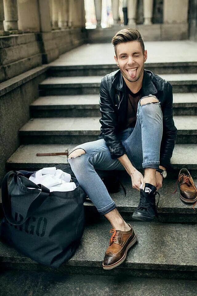 Классные идеи для фото парня Pin on Fashion Mens outfits, Black leather biker jacket, Mens fashion