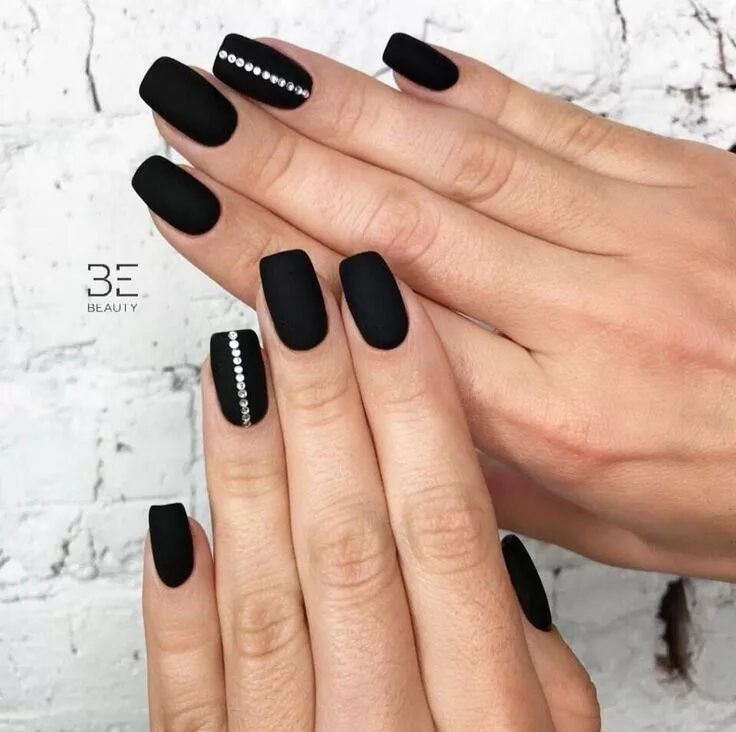 Классный черный маникюр Пин на доске Nails Дизайнерские ногти, Примеры черного маникюра, Матовые ногти