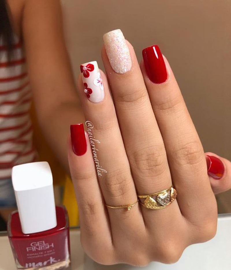 Классный красный маникюр UNHAS VERMELHAS DECORADAS 2020 - Luiza Gomes Unhas vermelhas, Unhas lindas, Unha