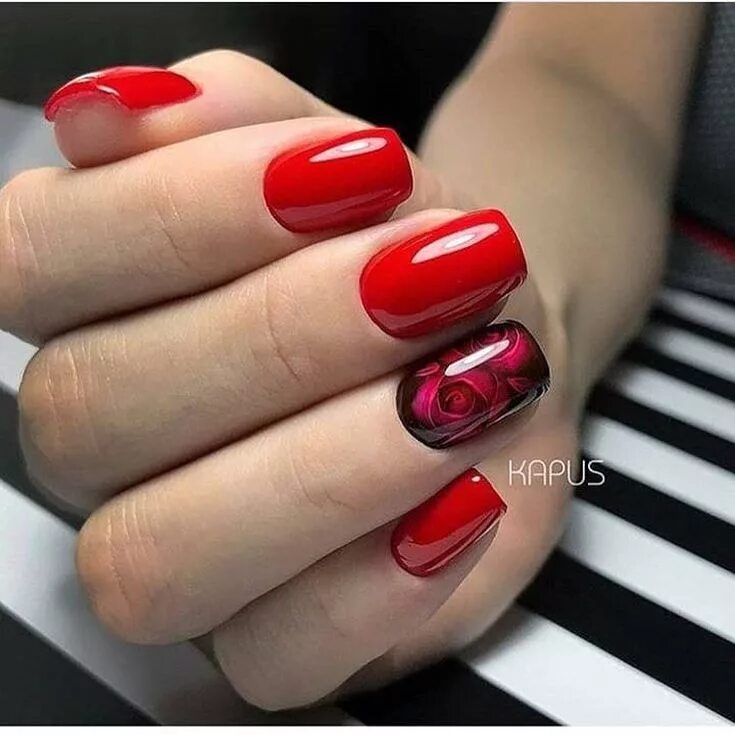 Классный красный маникюр 140+ Red Nail Art Designs 2018. Cute Nail Art Ideas for a Red Manicure. (2) Гвоз