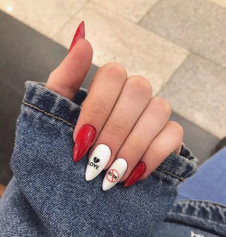 Классный маникюр миндаль Pin on Manicure Gel nails, Edgy nails, Halloween acrylic nails