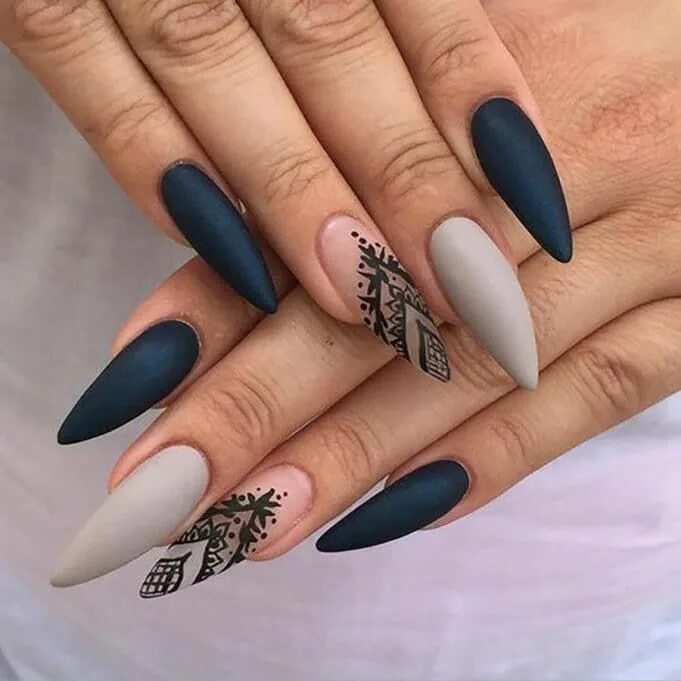 Классный маникюр миндаль 23 Eye-Catching Stiletto Nails Designs That Will Elevate Your Style Matte stilet