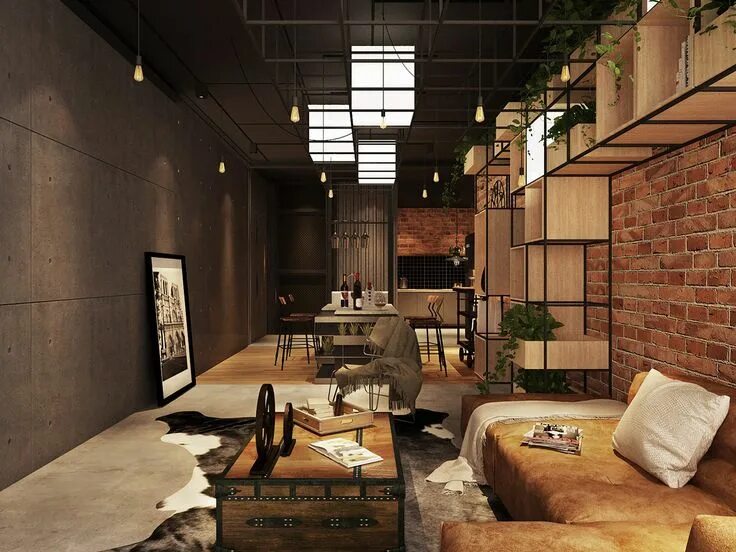 Классы в стиле лофт Three Industrial Style Lofts WIth Natural Accents Industrial loft design, Loft d