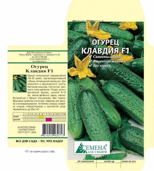 Клавдия сорта огурцов фото Огурец Клавдия F1, 0,2г Томаты и огурцы в Ассортиметне. Семена овощей