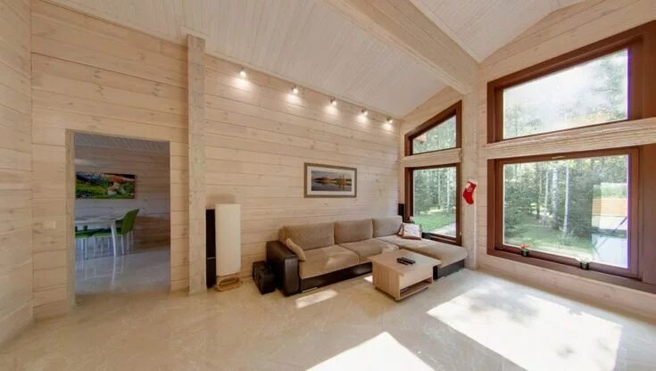 Клееный брус фото внутри Дом из профилированного клееного бруса "Мираж" 99 м² Wooden house design, One st