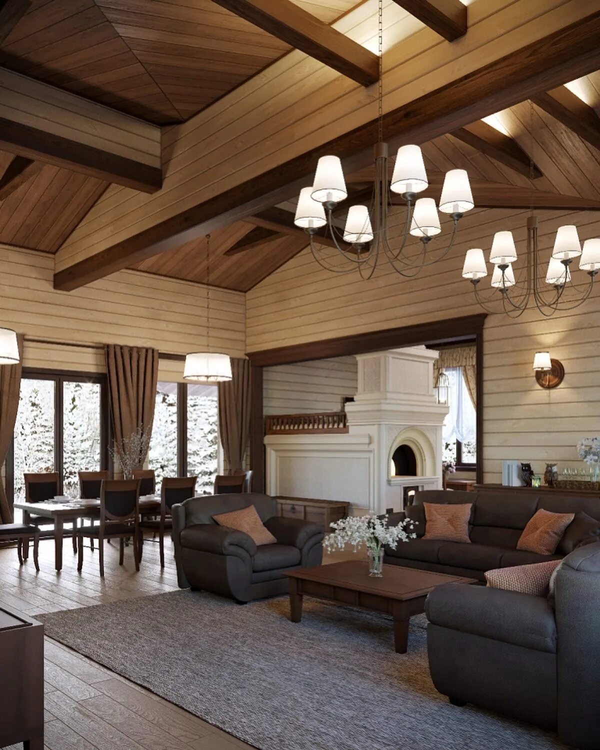Клееный брус интерьер дома внутри фото Permanently closed: Birds nest, construction of country houses and cottages - Ya