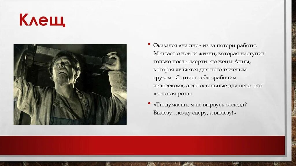 Клещ на дне фото Прошлое анны в пьесе на дне - Вопросы и ответы