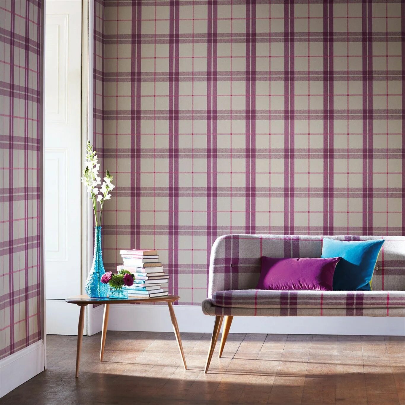 Клетчатые обои в интерьере Harlequin - Designer Fabrics and Wallcoverings Products British/UK Fabrics and W