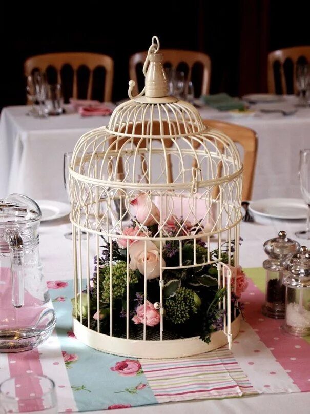 Клетка декор своими руками Цветочные клетки. Bird cage decor, Table decorations, Cage table