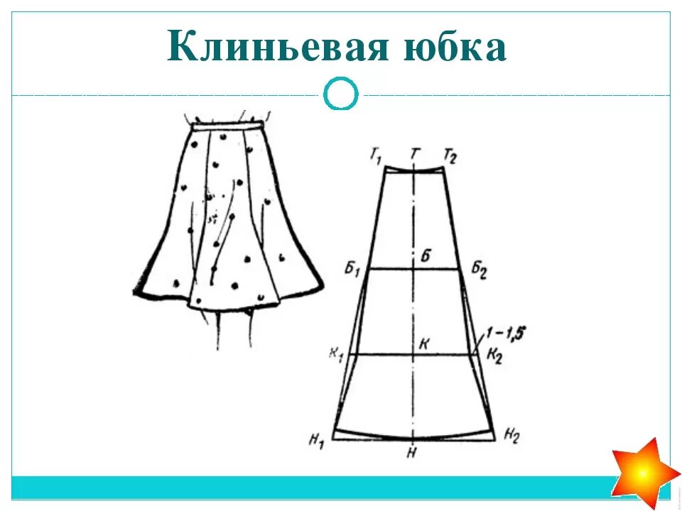 Клиньевая юбка выкройка Эскиз клиньевой юбки 6 класс